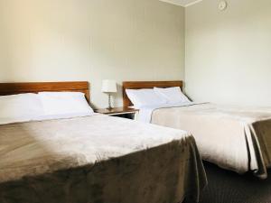 Letto o letti in una camera di Manitou Motor Inn