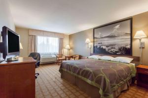 TV a/nebo společenská místnost v ubytování Super 8 by Wyndham Abbotsford BC