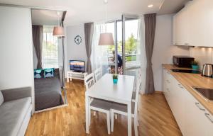 Η κουζίνα ή μικρή κουζίνα στο Turkio apartment Elija