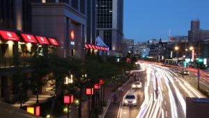 台北景观或在酒店看到的城市景观