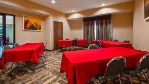 a conference room with red tables and chairs at Best Western Danville Inn in Danville +32 photos