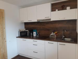 Kuchyň nebo kuchyňský kout v ubytování Ferienwohnung Stubenböck