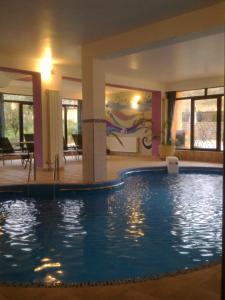 una gran piscina en una habitación de hotel en Pensiunea Baroque Slimnic, en Slimnic