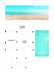 a floor plan of the beach and the swimming pool at Sunprime Protaras Beach - Adults Only in Protaras