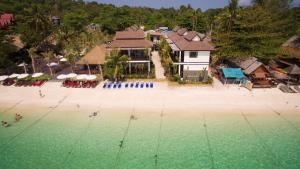 an aerial view of a house on a beach at Cabana Lipe Beach Resort in Ko Lipe