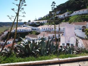 a view of a town with white buildings and plants at Muxima - Aljezur in Aljezur