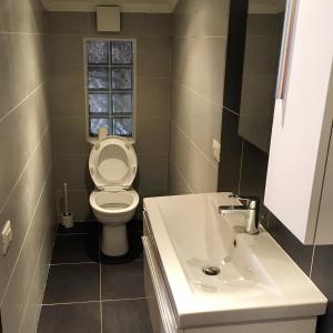 een badkamer met een toilet en een wastafel bij Scalea Historic Center Apartments in Scalea
