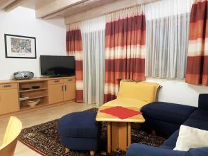 a living room with a couch and a tv at Ranner's Ferienwohnung in Hermagor