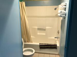 a bathroom with a tub and a toilet and a shower at Chester Inn Motel in Stanton +9 photos