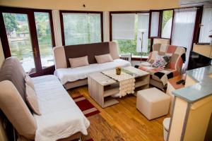 a living room with a couch and a table at Villa Dino in Kulen Vakuf