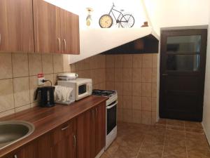 A kitchen or kitchenette at Edelweiss guesthouse, glamping and camping