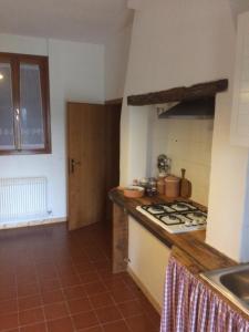a kitchen with a counter and a stove top oven at Pecore Ribelli in Mira