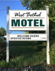 a sign for a west bethesda motel at West Bethel Motel in Bethel