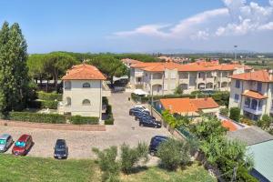 arial view of a parking lot in a residential neighborhood at Villetta Tina in Vada