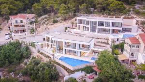 an aerial view of a house with a swimming pool at Villa Anabel in Hvar