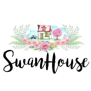 un biglietto di ringraziamento con una casa e dei fiori di Sibu Swanhouse No.3 a Sibu