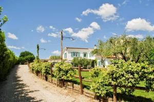 a farm house with a fence and vines at La piccola fattoria in Formello