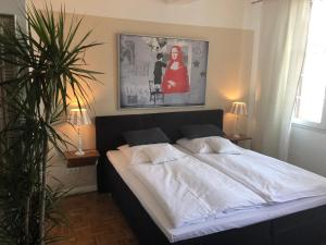 Giường trong phòng chung tại Hotel SchlossStuben