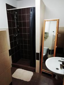 Koupelna v ubytování Apartmány U Stříbrných