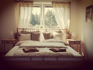 Postel nebo postele na pokoji v ubytování Apartmány U Stříbrných