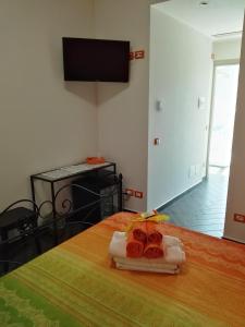 Televízia a/alebo spoločenská miestnosť v ubytovaní la casa dei limoni