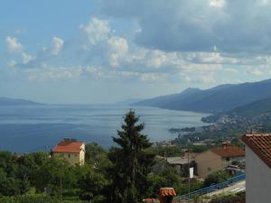 a view of a body of water from a city at Apartman Sara in Matulji