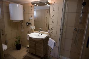A bathroom at Boróka Vendégház Túrkeve