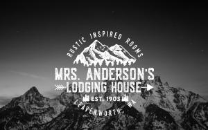 a mountain with a sign on top of it at Mrs. Anderson's Lodging in Leavenworth