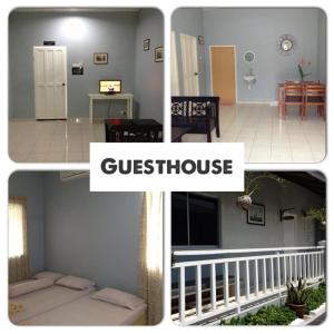 a collage of four pictures of a guest house at Nipah Guesthouse Pangkor in Pangkor