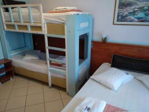 Двухъярусная кровать или двухъярусные кровати в номере Diethnes Hotel