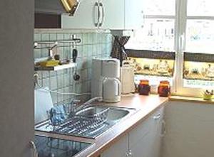 a kitchen with a sink and a counter top at Wellness-Fewo Lindner in Erlau