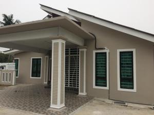 a rendering of a house with a porch at Aina Guest House in Kota Bharu