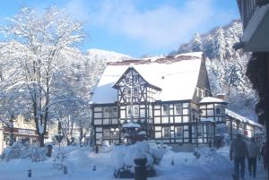 Hotel Pension am Kurmittelhaus през зимата