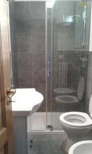 Casa delle Rose في Roa Marenca: حمام مع دش ومرحاض ومغسلة