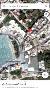 a map of a street with a red heart on it at Lampedusa Vacanza in Lampedusa