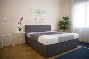 ブダペストにあるSynagogue View Apartmentのベッドルーム1室(大型ベッド1台付)