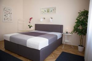 a bedroom with a large bed in a room at Synagogue View Apartment in Budapest