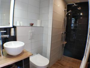 Bilik mandi di Maison des écluses Strasbourg F3 90m2 Jacuzzi Climatisation