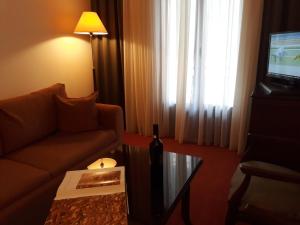 Uma área de estar em Hotel Apollonia Delphi