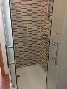 a shower with a glass door in a bathroom at Casa Francisco el de Siempre in El Palmar