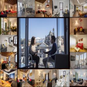 un collage de photos de personnes dans une pièce dans l'établissement Casa Montalbán Apartamentos Turísticos, à Grenade