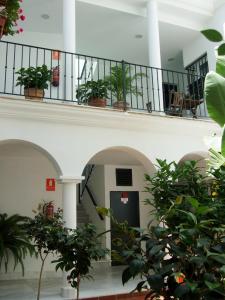 una escalera en un edificio con macetas en Casa Atlantica, en Rota