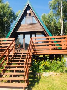 Vonkajšia záhrada v ubytovaní Domek Przy Lesie + 17 fotografií