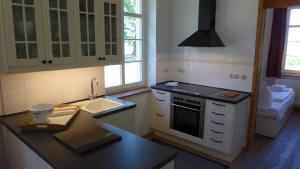Kuchyň nebo kuchyňský kout v ubytování Ferienhaus Gut Rattelvitz Insel Rügen