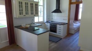 Kuchyň nebo kuchyňský kout v ubytování Ferienhaus Gut Rattelvitz Insel Rügen