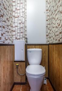 モスクワにあるАпартаменты на Плющихе 44/2のバスルーム(鏡付き白いトイレ付)