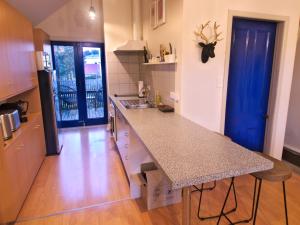 a kitchen with a counter and a sink and a counter top at City Edge Nest in Wellington