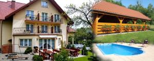 dom z basenem obok budynku w obiekcie Rezydencja Rowita w Wiśle