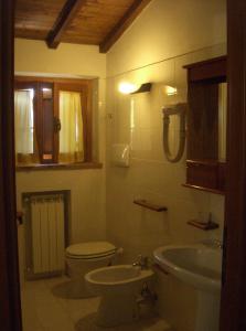 a bathroom with a toilet and a sink at Agriturismo Oliveto di Geltrude Contessa in Amelia