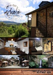 a collage of photos of a hotel and a restaurant at Casa Rural del Acebo in Espinoso de Compludo